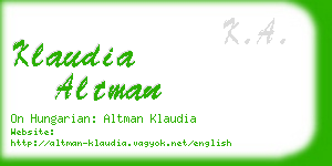 klaudia altman business card